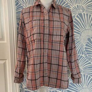 NWT REI Wallace Lake Camp Pink Plaid Flannel Size Medium